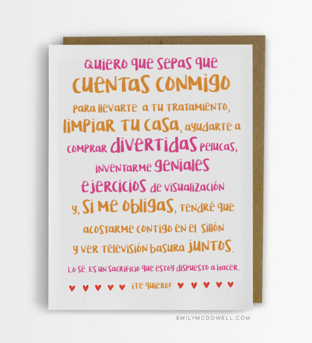 Tarjetas cáncer - cuentas conmigo