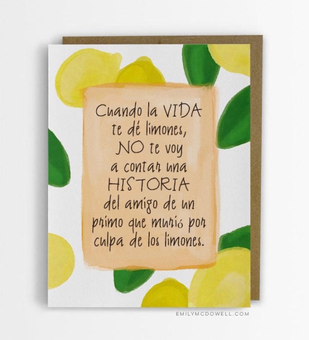 Tarjetas cáncer - Cuando la vida te dé limones...