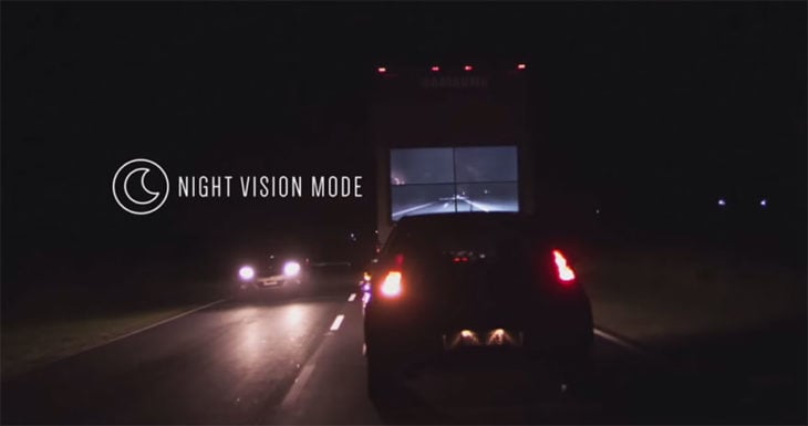 Camión samsung pantalla atrás visión nocturna