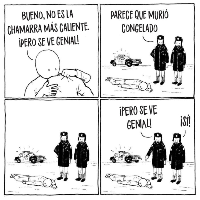 Cómic triste - murio congelado