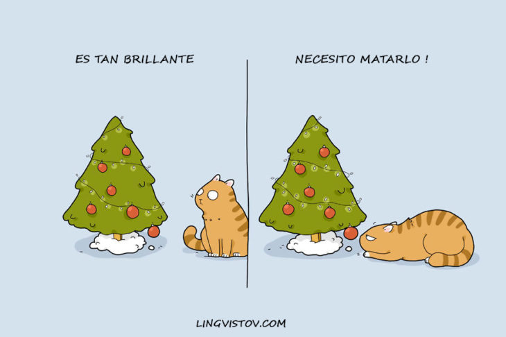 gatos celebrando la navidad