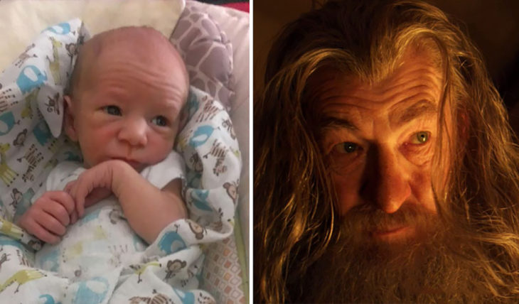 bebé que se parece a gandalf