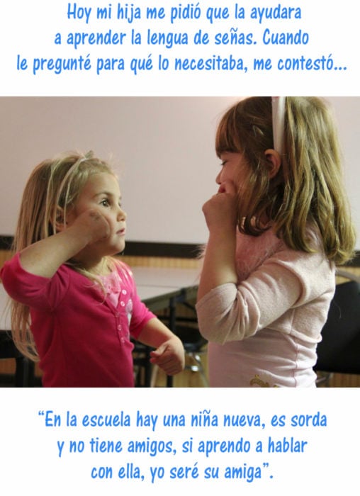 niñas hablando en lenguaje de señas