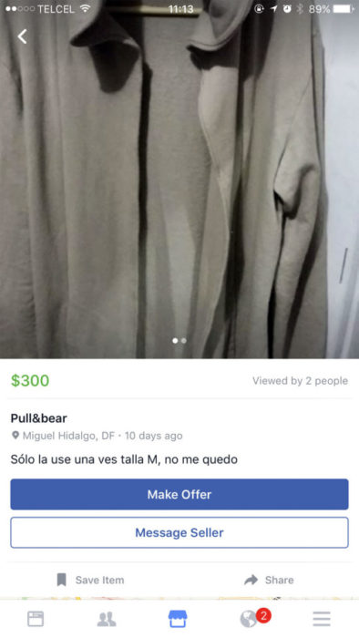 camisa en venta en facebook