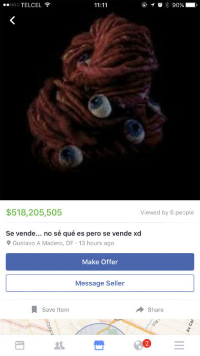 cosas raras en venta a través de facebook