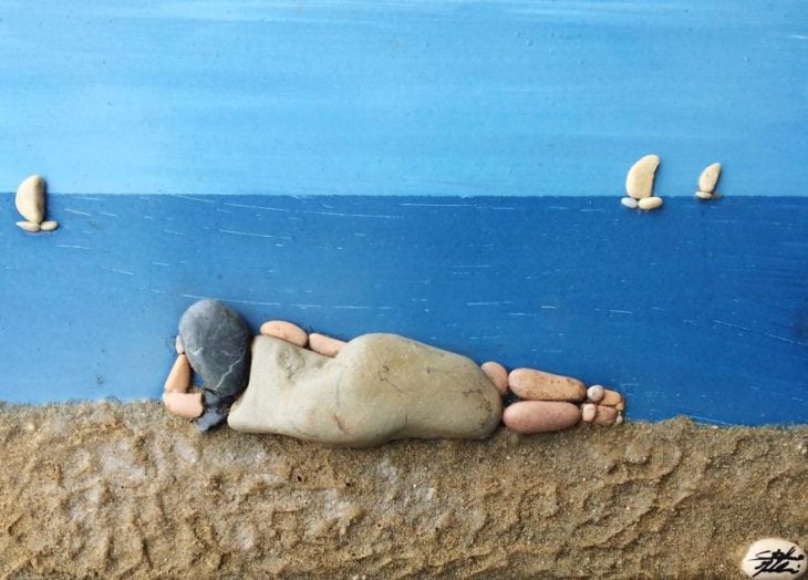 arte con piedras de playa