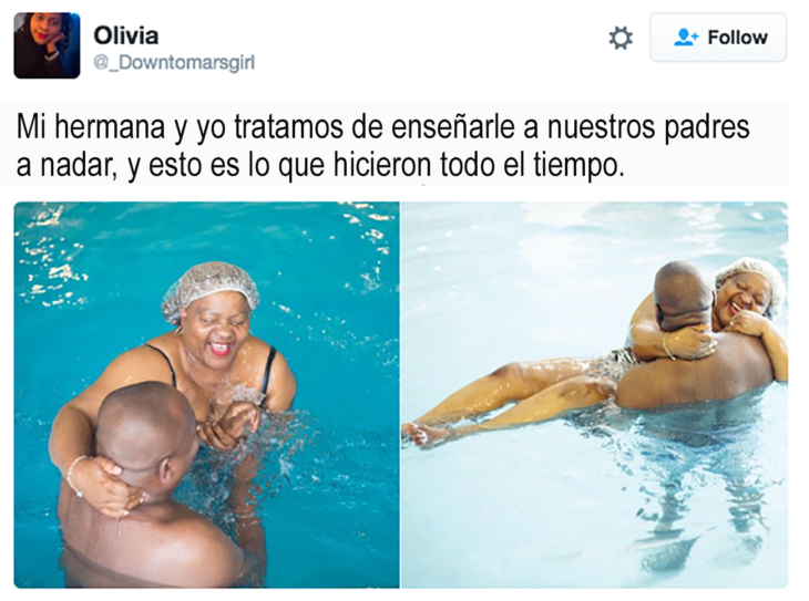 pareja d ela mediana edad bañandose