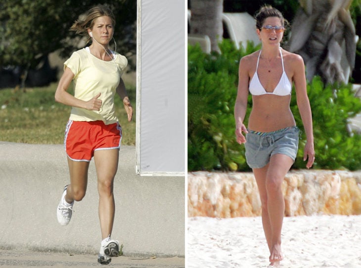 Jennifer Aniston corriendo y en bikini