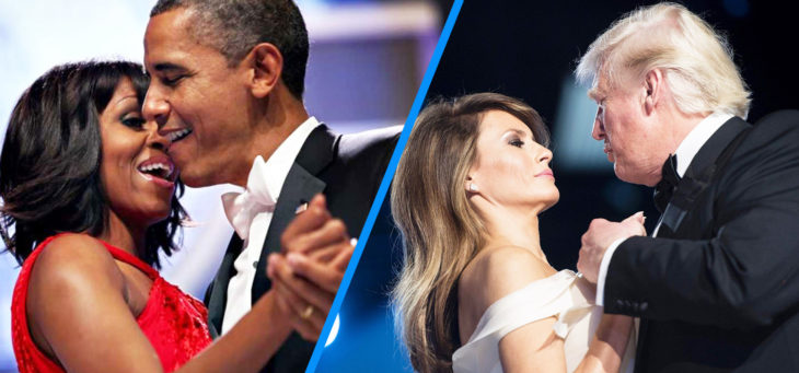 barack y michelle versus trump y melania en el baile presidencial