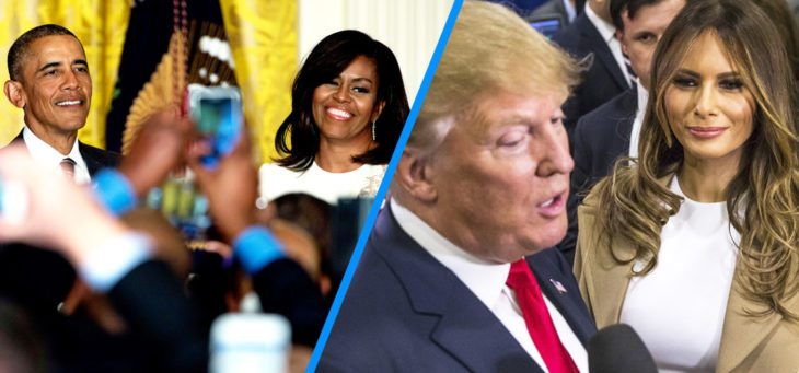 barack y michelle versus trump y melania en público