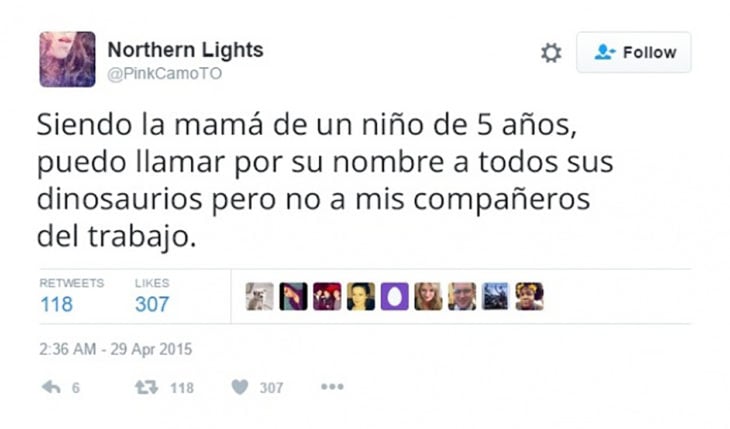 tuit sobre mama de niño que sabe los nombres de dinosaurios