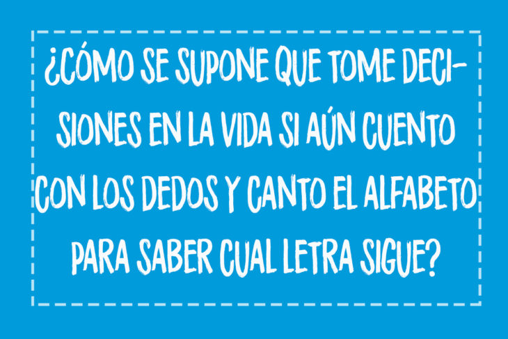 pensamiento de adolescente contar con los dedos