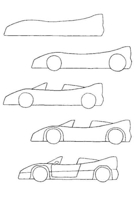 dibujar auto de carreras