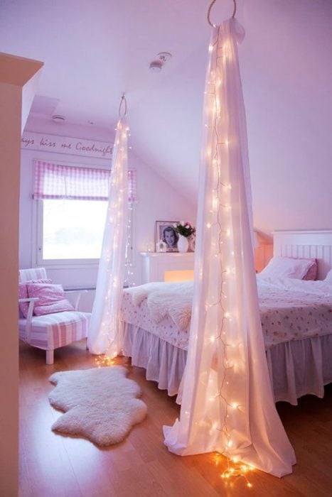 20 tips remodelar recamara cortinas con luz