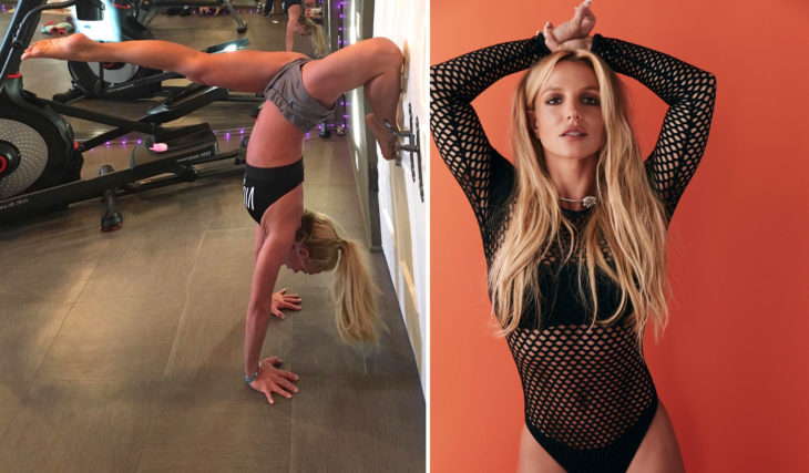 Britney spears haciendo ejercicio y en sesión de fotos