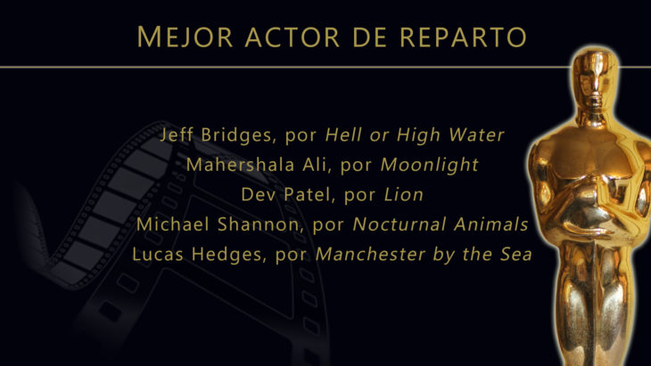 Oscares 2017 - lista de peliculas nominadas para mejor actor de reparto