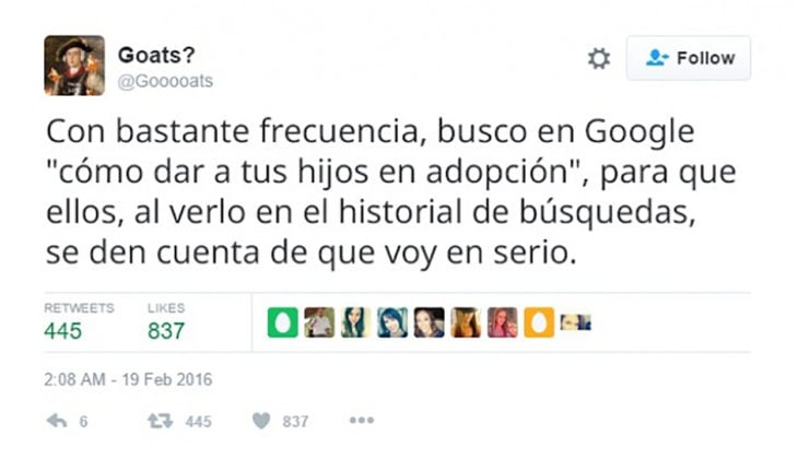 tuit sobre dar en adopción a tus hijos