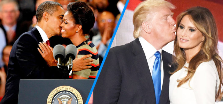 barack y michelle versus trump y melania besándose