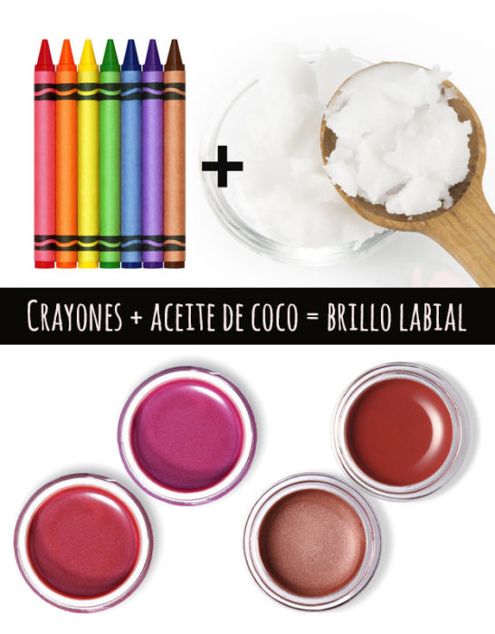 crayones y aceite de coco