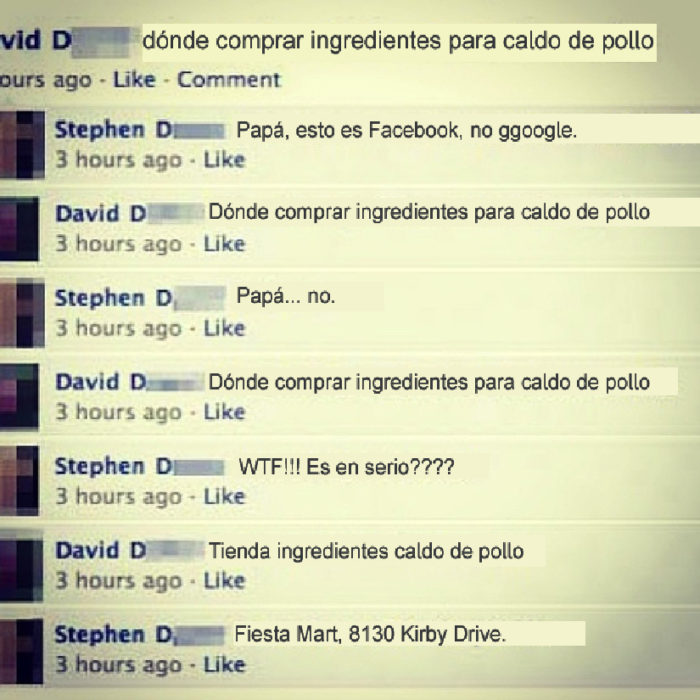 Gente mayor en Facebook - ingredientes caldo de pollo