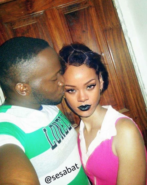 Photoshop - besando a rihanna