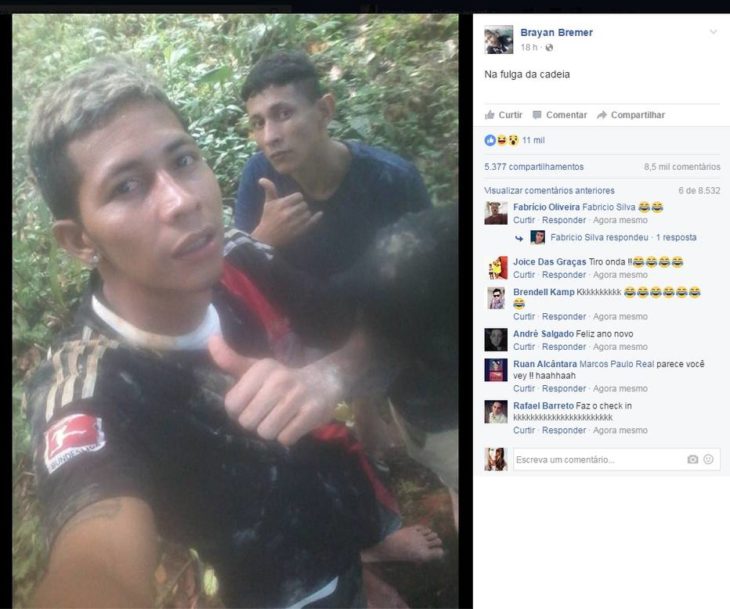 publicación facebook brayan se fuga