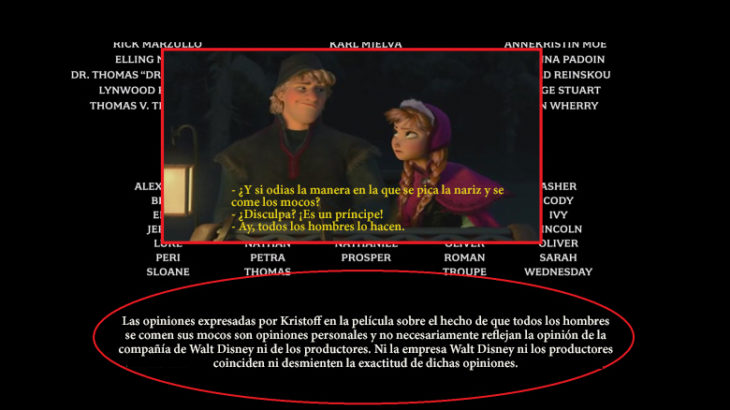 créditos finales Frozen