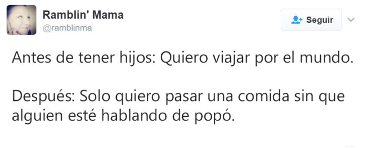 tuits antes y después de tener hijos