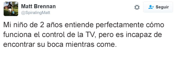 Tuits paternidad - no encuentra su boca cuando come