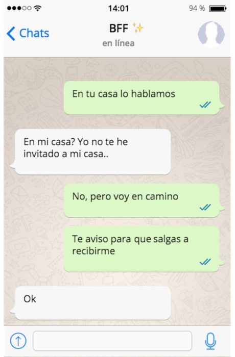 mensaje de whatsapp ir a su casa