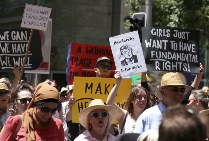 protesta de las mujeres en australia