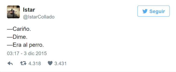 tuit sobre perro