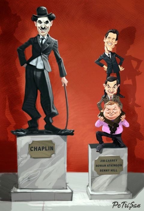 caricatura sobre los comediantes