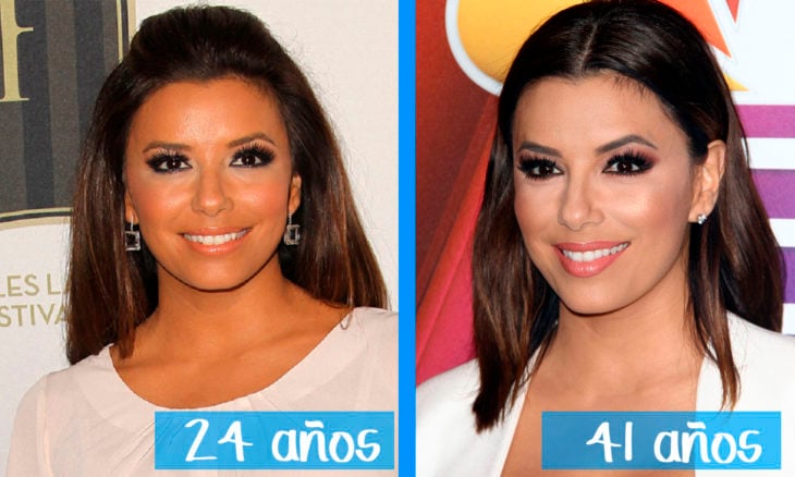 Eva Longoria en su juventud y ahora