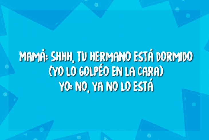 chiste sobre niño que despierta a su hermano