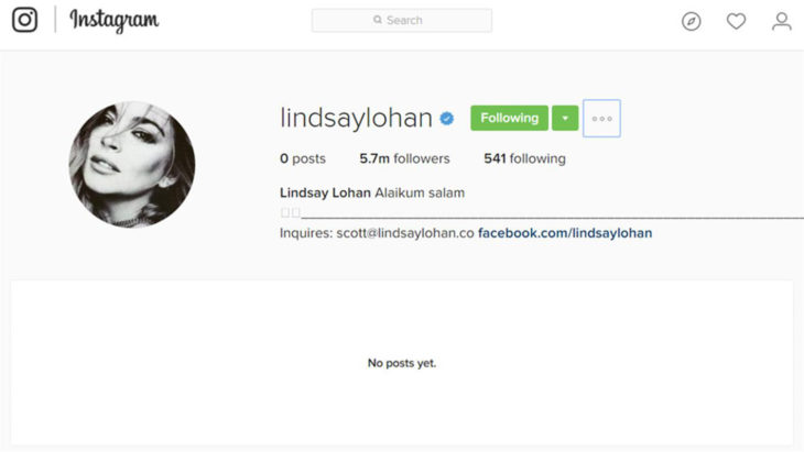 perfil de Instagram de Lisndsay lohan 