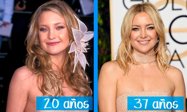 Kate Hudson en su juventud y ahora