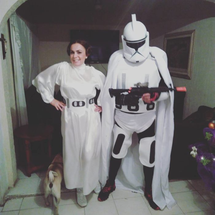 padres vestidos de star wars