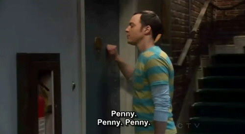 sheldon tocando la puerta de Penny