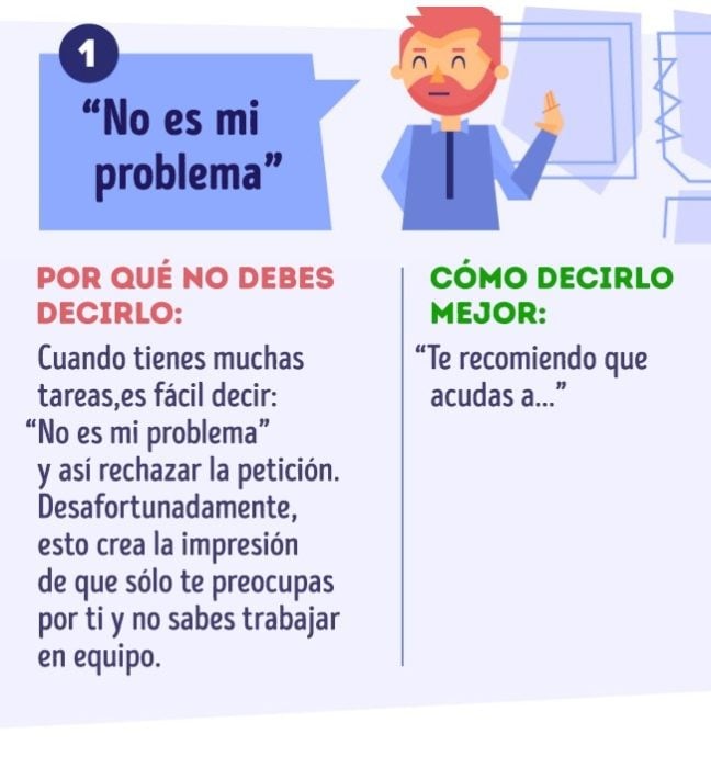 Cosas que nunca debes decir en la oficina no es mi problema