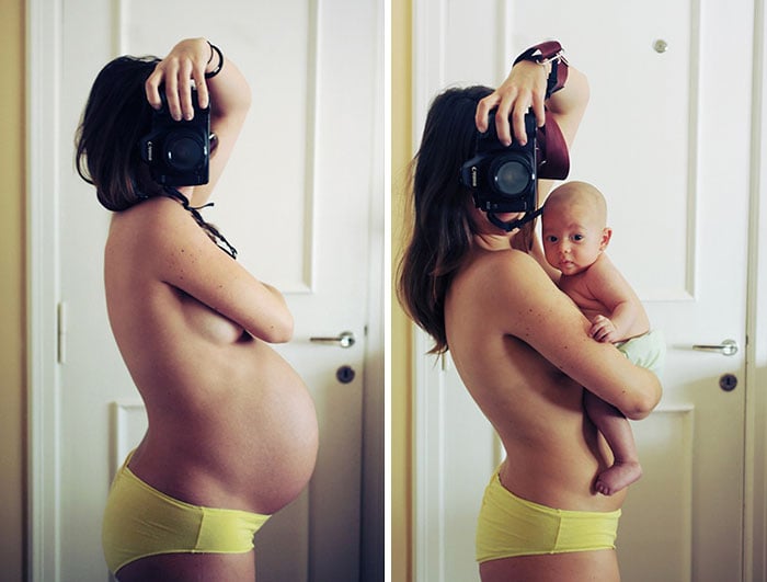 Antes y después embarazo