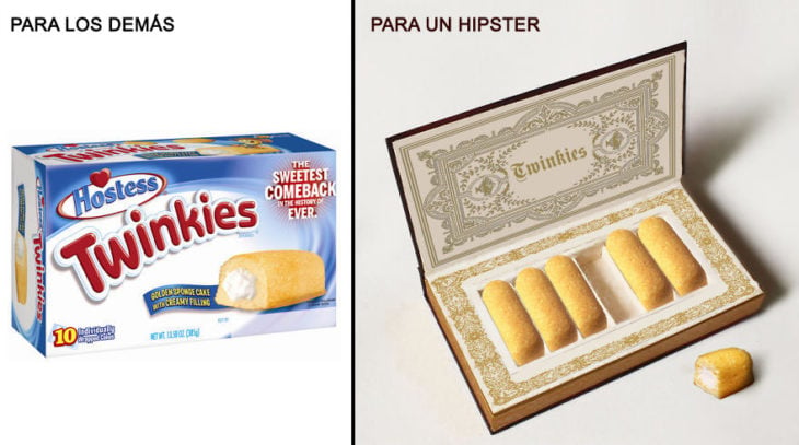 Comida reenvasada hipster twinky