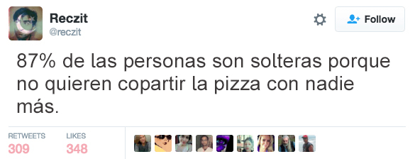 solteros no quieren compartir pizza