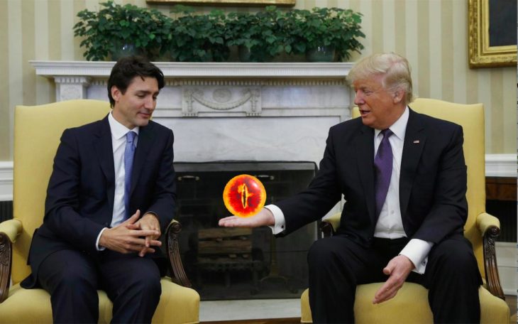 Batalla Photoshop Donald Trump y el primer ministro de Canadá