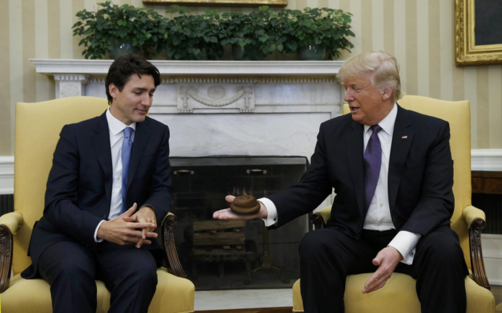 Batalla Photoshop Donald Trump y el primer ministro de Canadá