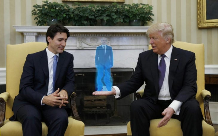 Batalla Photoshop Donald Trump y el primer ministro de Canadá