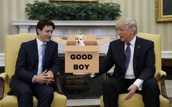 Batalla Photoshop Donald Trump y el primer ministro de Canadá