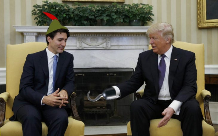 Batalla Photoshop Donald Trump y el primer ministro de Canadá