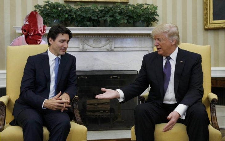 Batalla Photoshop Donald Trump y el primer ministro de Canadá