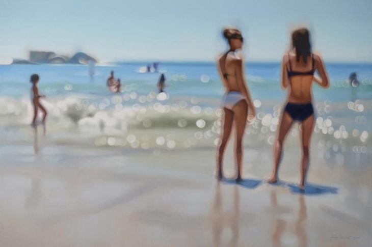 Cómo ve alguien con miopia - chicas en la playa 